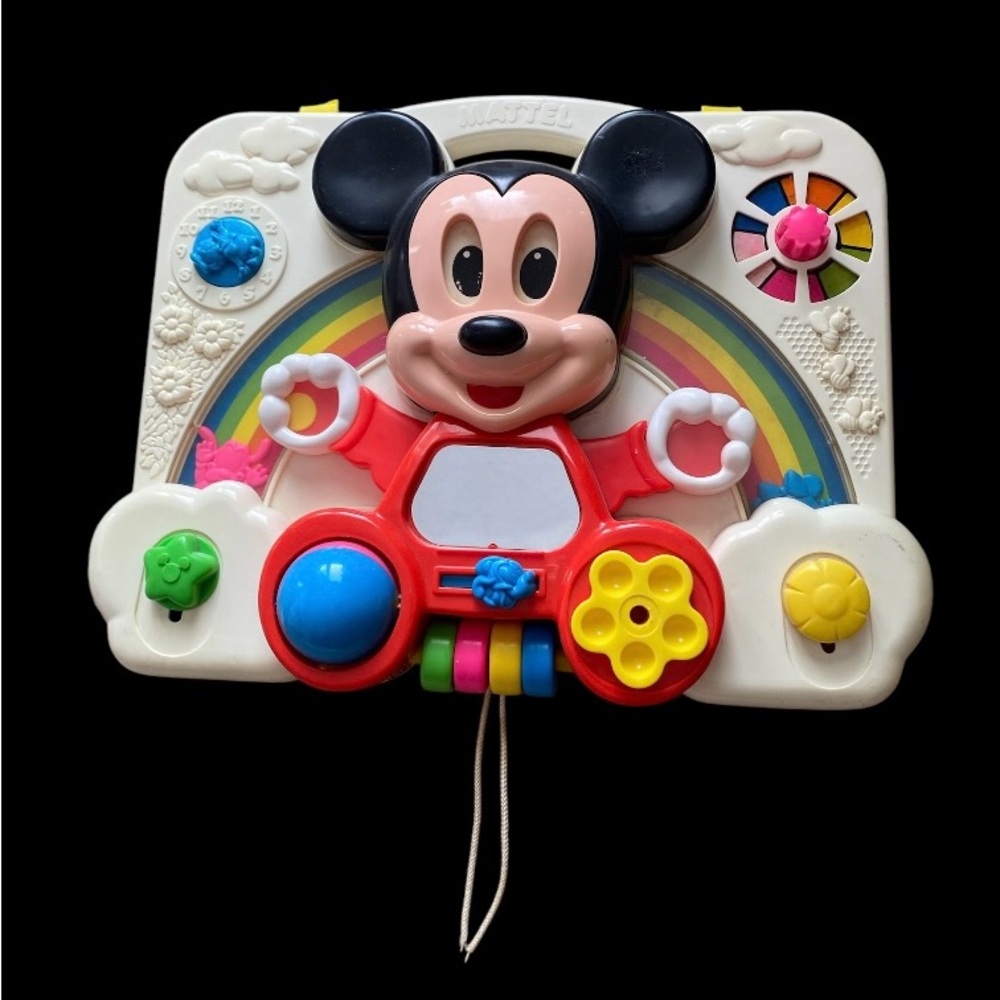 Vintage Mattel Disney Baby Mickey Mouse Crib Activity Play Center Toy Ages 3-24M
